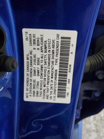2018 HONDA CIVIC EX 2HGFC1E31JH646656