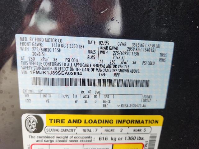 2025 FORD EXPEDITION 1FMJK1J89SEA02694