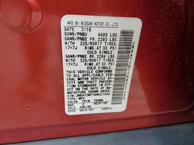 2016 NISSAN ROGUE S - JN8AT2MT7GW021449