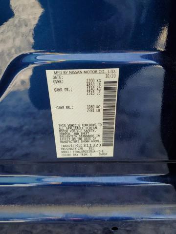 2020 NISSAN LEAF SV PL 1N4BZ1CP2LC311323
