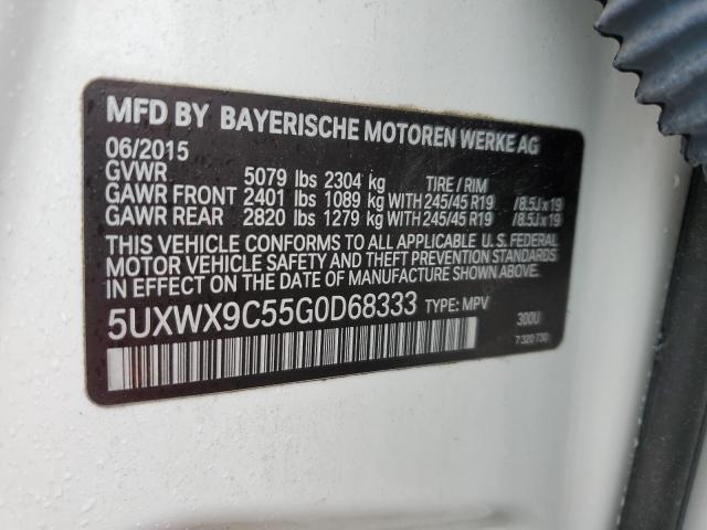 2016 BMW X3 XDRIVE2 5UXWX9C55G0D68333