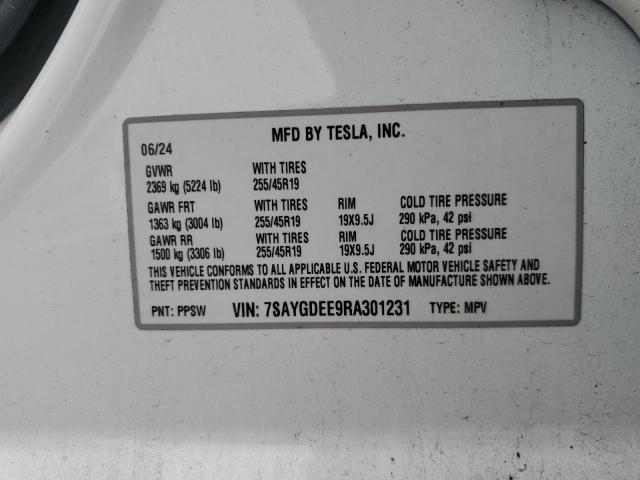 2024 TESLA MODEL Y 7SAYGDEE9RA301231
