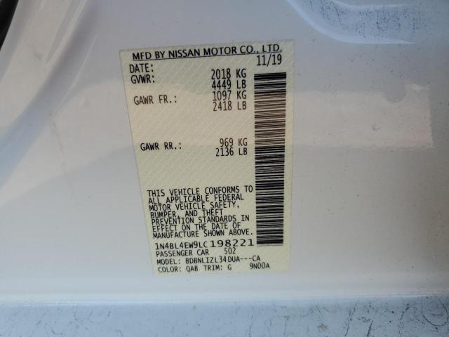 2020 NISSAN ALTIMA SL 1N4BL4EW9LC198221