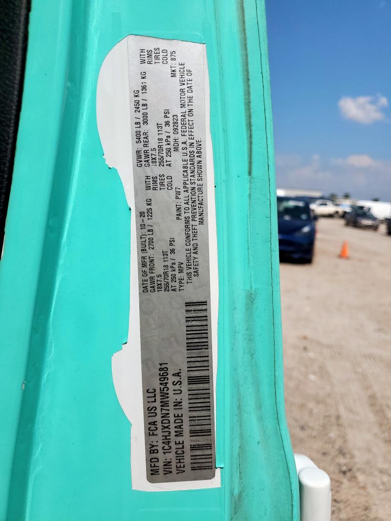 2021 JEEP WRANGLER U 1C4HJXDN7MW549681