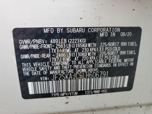 2020 SUBARU FORESTER PREMIUM JF2SKAJC5LH606791