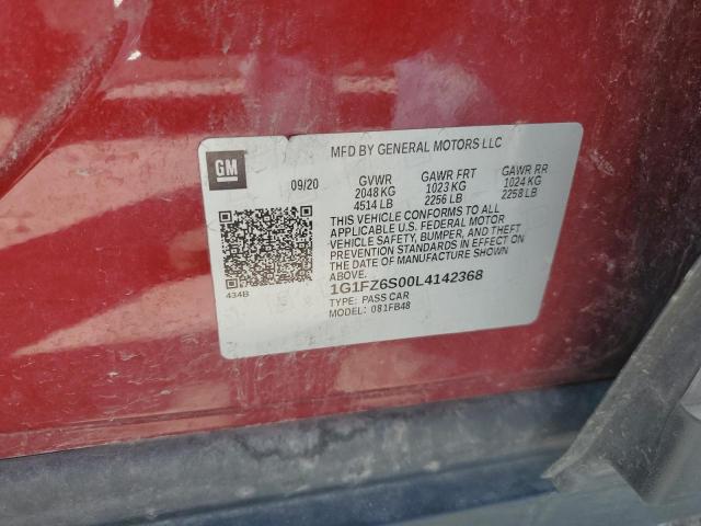2020 CHEVROLET BOLT EV PR 1G1FZ6S00L4142368