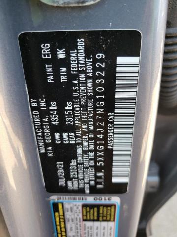 2022 KIA K5 LXS 5XXG14J27NG103229