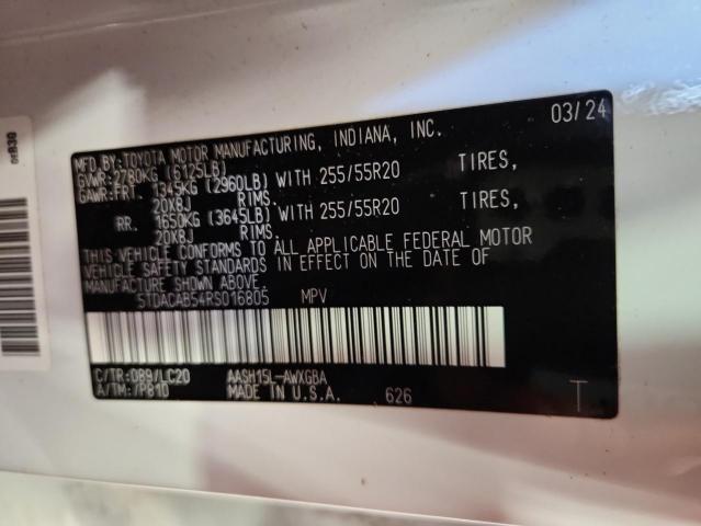 2024 TOYOTA GRAND HIGH - 5TDACAB54RS016805