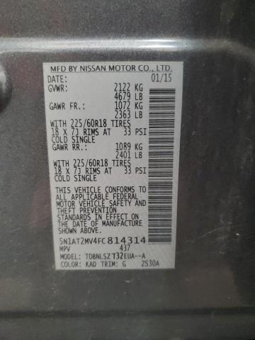 2015 NISSAN ROGUE S 5N1AT2MV4FC814314