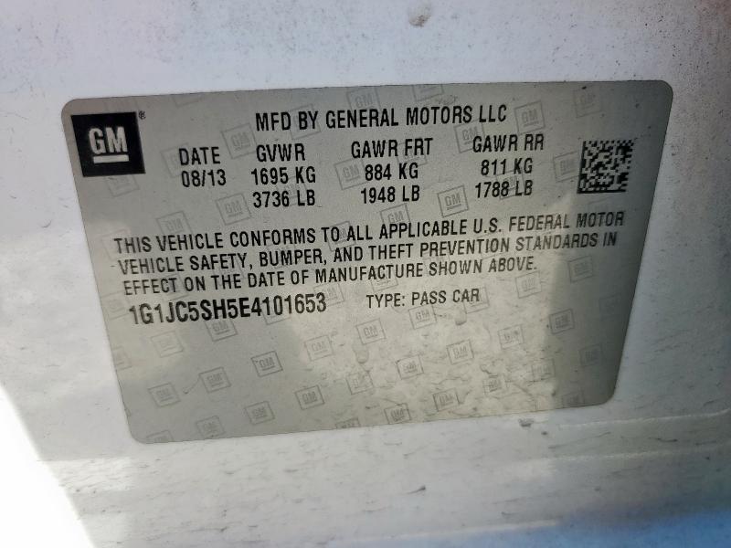 2014 CHEVROLET SONIC LT - 1G1JC5SH5E4101653