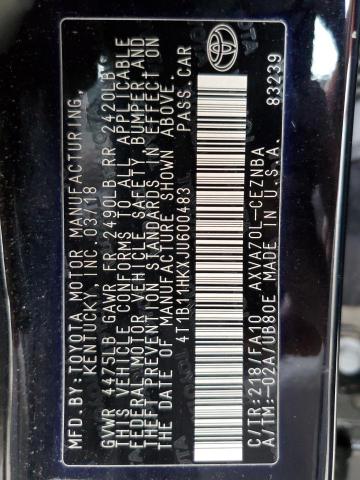 2018 TOYOTA CAMRY L 4T1B11HKXJU600483