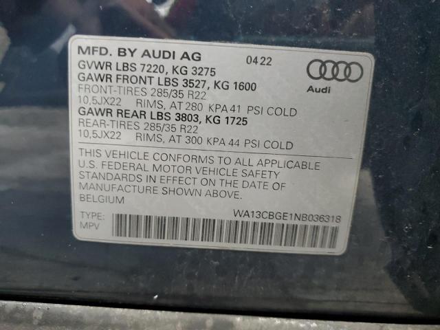 2022 AUDI E-TRON S S WA13CBGE1NB036318