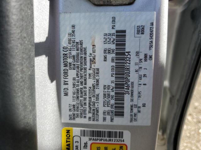 2018 FORD FUSION SE 3FA6P0PU0JR123254
