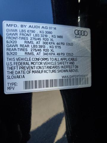 2015 AUDI Q7 PREMIUM WA1LGAFEXFD004117