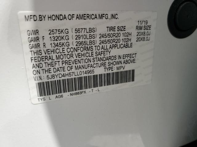 2020 ACURA MDX TECHNO 5J8YD4H57LL014965