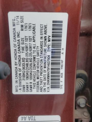 2015 HONDA CR-V EXL 2HKRM4H79FH607904