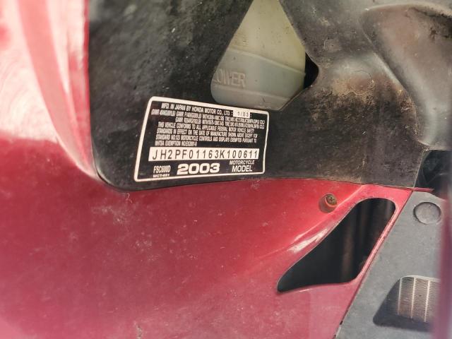 2003 HONDA FSC600 D JH2PF01163K100611