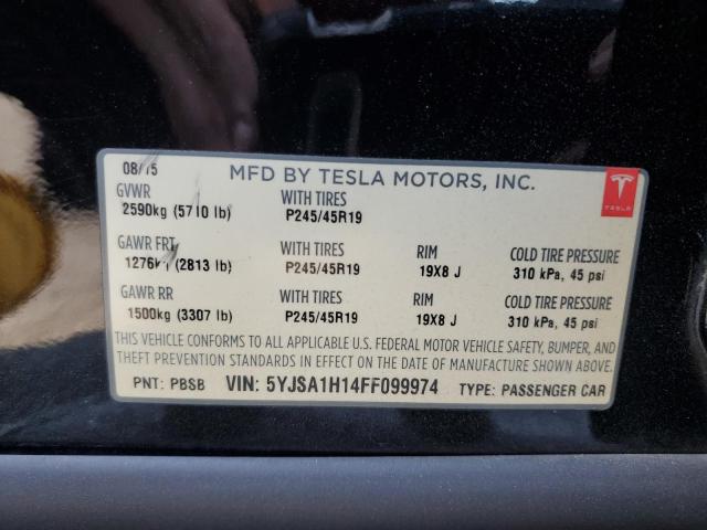 2015 TESLA MODEL S 85 5YJSA1H14FF099974