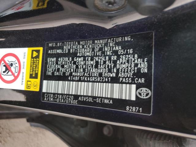 2016 TOYOTA CAMRY LE 4T4BF1FK4GR582341