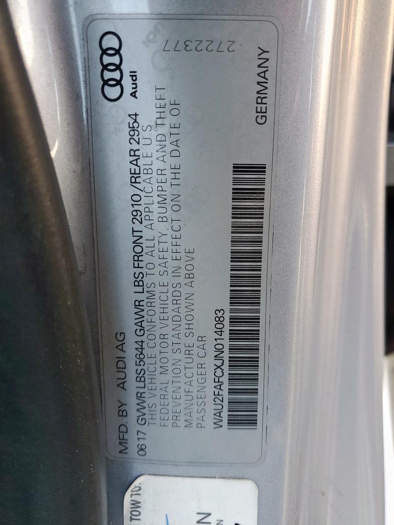 2018 AUDI S7 PRESTIG WAU2FAFCXJN014083