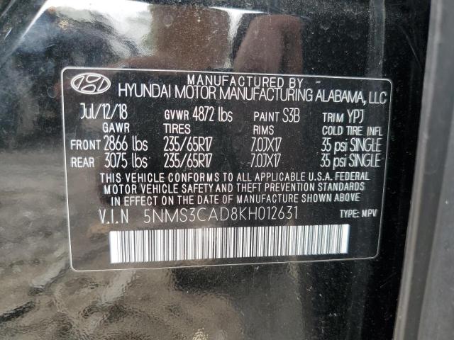 2019 HYUNDAI SANTA FE S 5NMS3CAD8KH012631