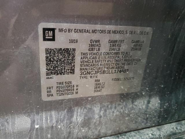 2020 CHEVROLET TRAX 1LT 3GNCJPSB1LL174692