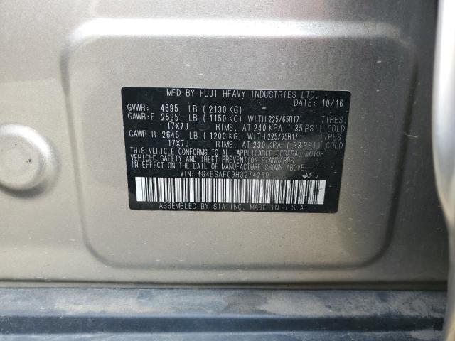 2017 SUBARU OUTBACK 2.5I PREMIUM 4S4BSAFC9H3274250