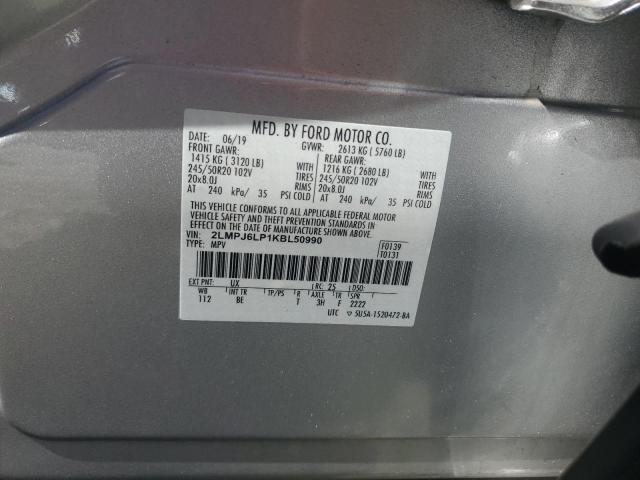 2019 LINCOLN NAUTILUS R 2LMPJ6LP1KBL50990