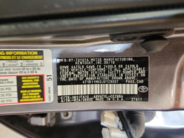2018 TOYOTA CAMRY L - 4T1B11HK0JU129007
