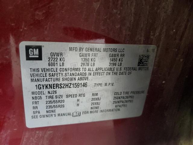 2017 CADILLAC XT5 PREMIU 1GYKNERS2HZ159146