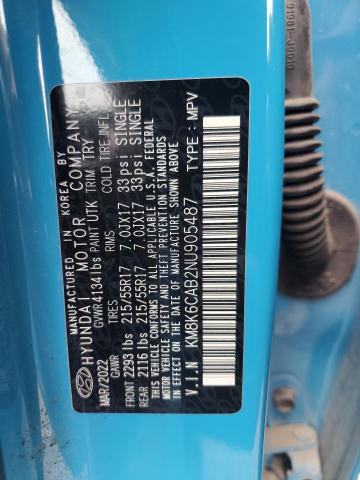 2022 HYUNDAI KONA SEL KM8K6CAB2NU905487
