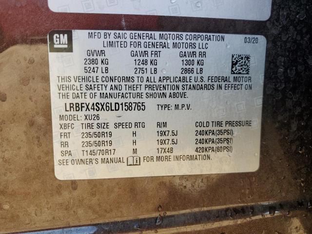 2020 BUICK ENVISION P LRBFX4SX6LD158765