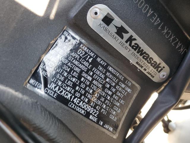 2014 KAWASAKI ZX1000 K JKAZXCK14EA009922