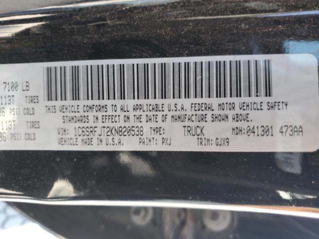 2019 RAM 1500 LARAMIE 1C6SRFJT2KN820538