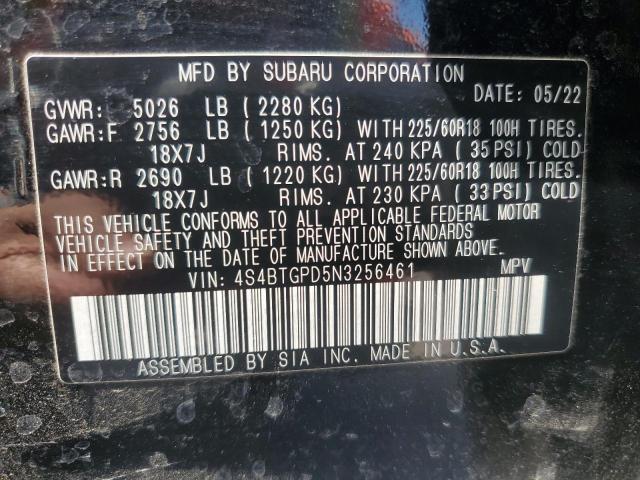 2022 SUBARU OUTBACK TOURING 4S4BTGPD5N3256461