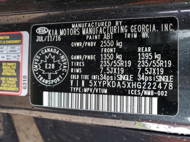 2017 KIA SORENTO SX - 5XYPKDA5XHG222478