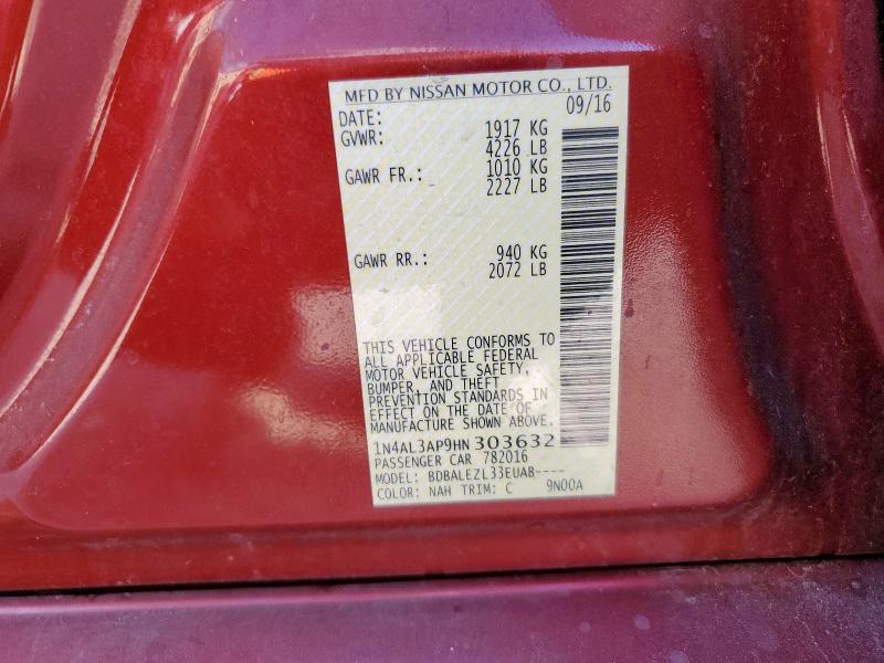 2017 NISSAN ALTIMA 2.5 1N4AL3AP9HN303632