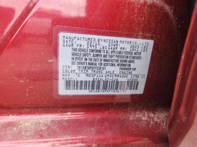 2015 NISSAN SENTRA S 3N1AB7APXFY236191