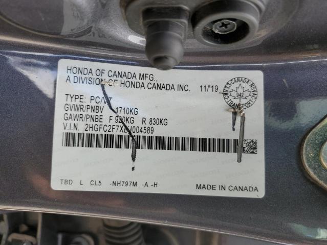 2020 HONDA CIVIC EX 2HGFC2F7XLH004589