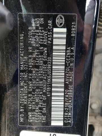 2018 TOYOTA CAMRY L 4T1B11HK6JU598330