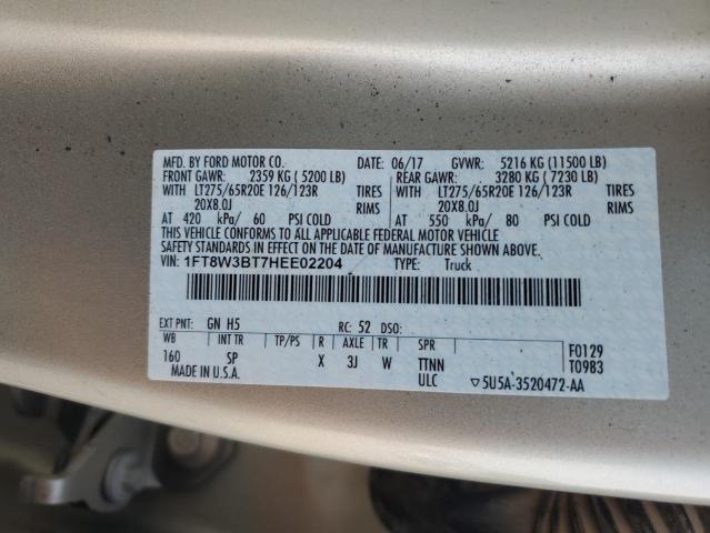 2017 FORD F350 SUPER 1FT8W3BT7HEE02204