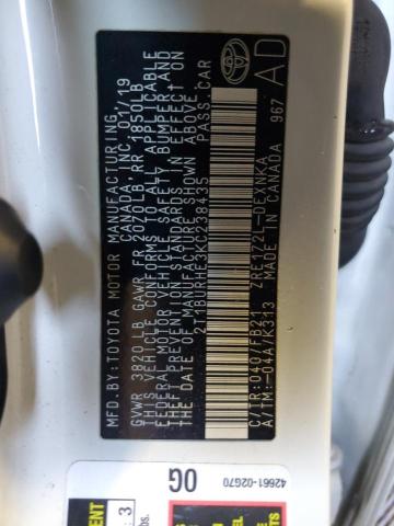 2019 TOYOTA COROLLA L 2T1BURHE3KC238435