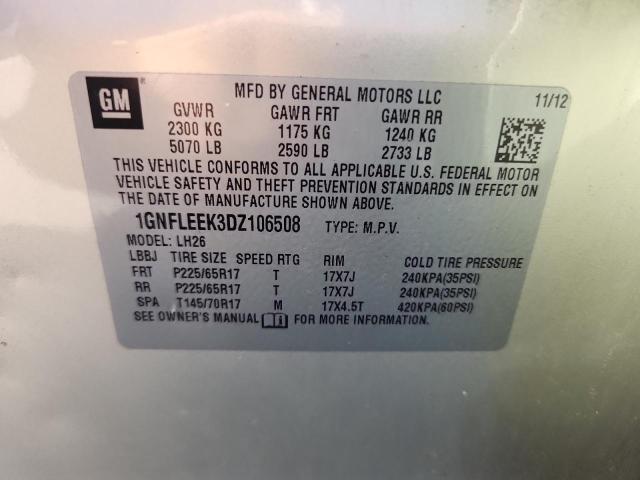 2013 CHEVROLET EQUINOX LT - 1GNFLEEK3DZ106508