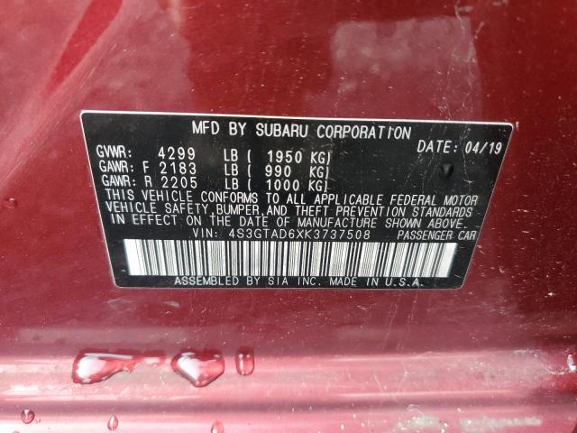 2019 SUBARU IMPREZA PREMIUM 4S3GTAD6XK3737508