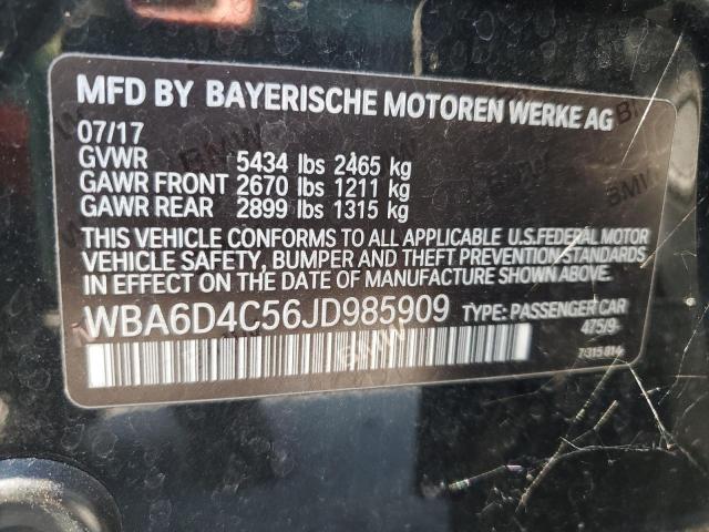 2018 BMW 650 I GRAN COUPE WBA6D4C56JD985909