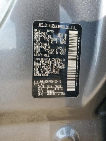 2016 NISSAN QUEST S JN8AE2KP1G9150415