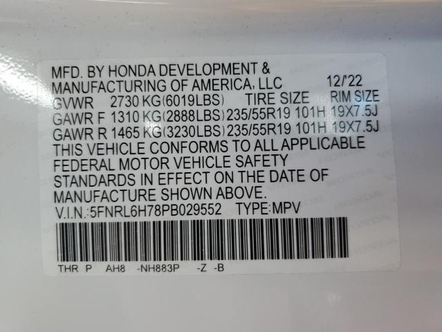 2023 HONDA ODYSSEY SP 5FNRL6H78PB029552