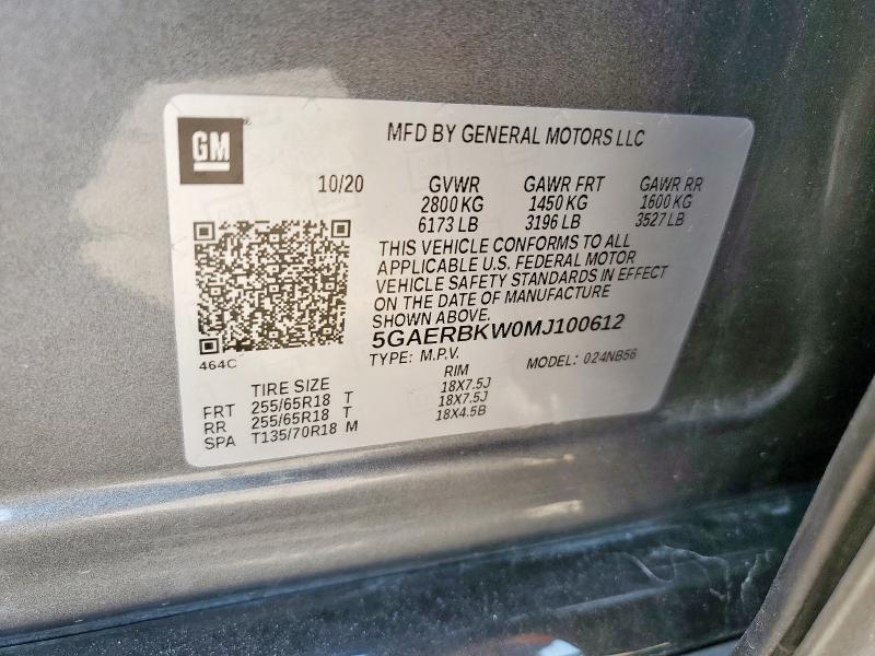 2021 BUICK ENCLAVE ES 5GAERBKW0MJ100612