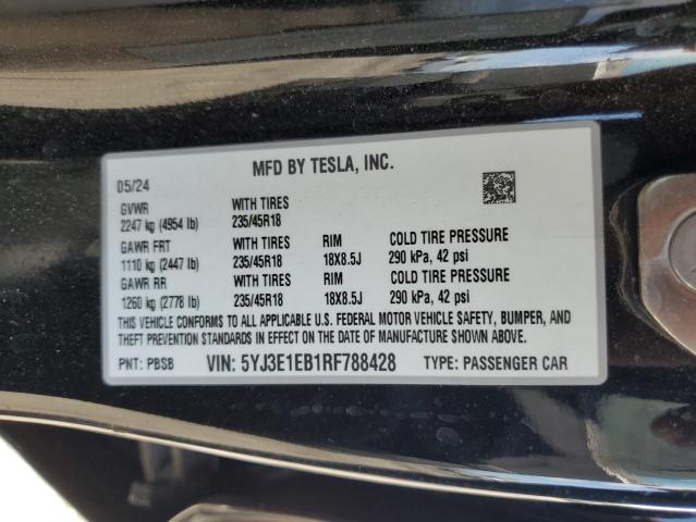 2024 TESLA MODEL 3 5YJ3E1EB1RF788428