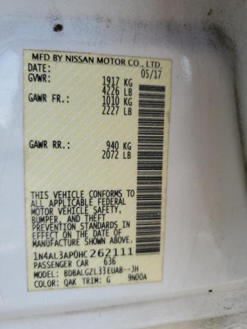 2017 NISSAN ALTIMA 2.5 1N4AL3AP0HC262111